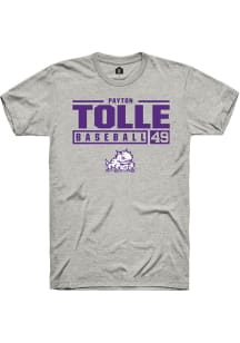 Payton Tolle  TCU Horned Frogs Ash Rally NIL Stacked Box Short Sleeve T Shirt
