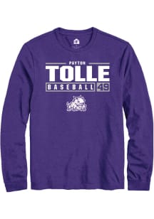 Payton Tolle  TCU Horned Frogs Purple Rally NIL Stacked Box Long Sleeve T Shirt