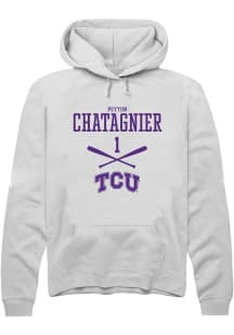 Peyton Chatagnier  Rally TCU Horned Frogs Mens White NIL Sport Icon Long Sleeve Hoodie