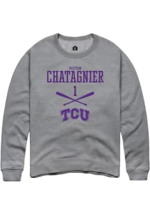 Peyton Chatagnier  Rally TCU Horned Frogs Mens Graphite NIL Sport Icon Long Sleeve Crew Sweatshi..