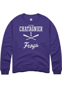 Peyton Chatagnier  Rally TCU Horned Frogs Mens Purple NIL Sport Icon Long Sleeve Crew Sweatshirt