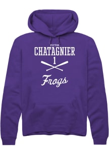 Peyton Chatagnier  Rally TCU Horned Frogs Mens Purple NIL Sport Icon Long Sleeve Hoodie