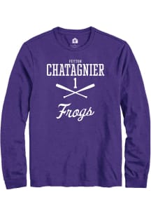 Peyton Chatagnier  TCU Horned Frogs Purple Rally NIL Sport Icon Long Sleeve T Shirt