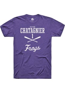 Peyton Chatagnier  TCU Horned Frogs Purple Rally NIL Sport Icon Short Sleeve T Shirt