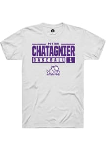 Peyton Chatagnier  TCU Horned Frogs White Rally NIL Stacked Box Short Sleeve T Shirt