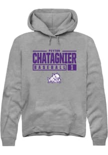 Peyton Chatagnier  Rally TCU Horned Frogs Mens Graphite NIL Stacked Box Long Sleeve Hoodie