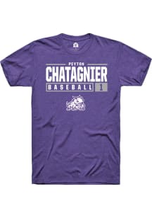 Peyton Chatagnier  TCU Horned Frogs Purple Rally NIL Stacked Box Short Sleeve T Shirt