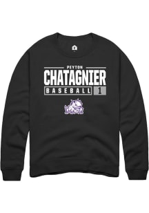 Peyton Chatagnier  Rally TCU Horned Frogs Mens Black NIL Stacked Box Long Sleeve Crew Sweatshirt