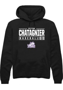 Peyton Chatagnier  Rally TCU Horned Frogs Mens Black NIL Stacked Box Long Sleeve Hoodie