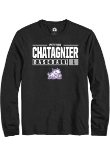 Peyton Chatagnier  TCU Horned Frogs Black Rally NIL Stacked Box Long Sleeve T Shirt