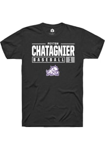 Peyton Chatagnier  TCU Horned Frogs Black Rally NIL Stacked Box Short Sleeve T Shirt