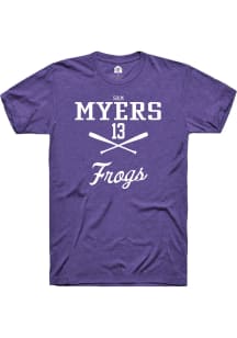 Sam Myers  TCU Horned Frogs Purple Rally NIL Sport Icon Short Sleeve T Shirt