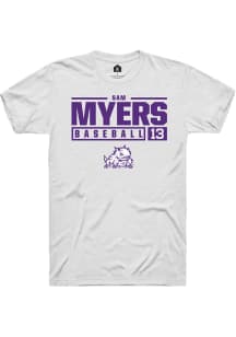 Sam Myers  TCU Horned Frogs White Rally NIL Stacked Box Short Sleeve T Shirt
