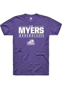 Sam Myers  TCU Horned Frogs Purple Rally NIL Stacked Box Short Sleeve T Shirt