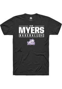Sam Myers  TCU Horned Frogs Black Rally NIL Stacked Box Short Sleeve T Shirt
