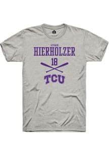 Storm Hierholzer  TCU Horned Frogs Ash Rally NIL Sport Icon Short Sleeve T Shirt
