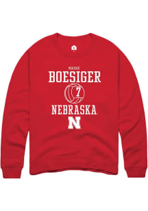 Maisie Boesiger Rally Mens Red Nebraska Cornhuskers NIL Sport Icon Crew Sweatshirt