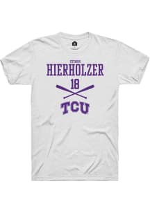 Storm Hierholzer  TCU Horned Frogs White Rally NIL Sport Icon Short Sleeve T Shirt