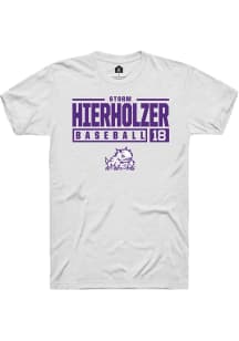 Storm Hierholzer  TCU Horned Frogs White Rally NIL Stacked Box Short Sleeve T Shirt