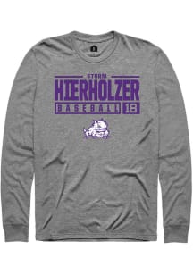 Storm Hierholzer  TCU Horned Frogs Graphite Rally NIL Stacked Box Long Sleeve T Shirt