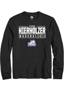 Storm Hierholzer  TCU Horned Frogs Black Rally NIL Stacked Box Long Sleeve T Shirt
