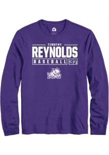 Timothy Reynolds  TCU Horned Frogs Purple Rally NIL Stacked Box Long Sleeve T Shirt