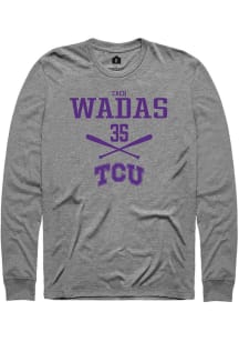 Zach Wadas  TCU Horned Frogs Graphite Rally NIL Sport Icon Long Sleeve T Shirt