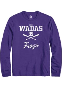 Zach Wadas  TCU Horned Frogs Purple Rally NIL Sport Icon Long Sleeve T Shirt