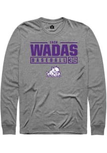 Zach Wadas  TCU Horned Frogs Graphite Rally NIL Stacked Box Long Sleeve T Shirt