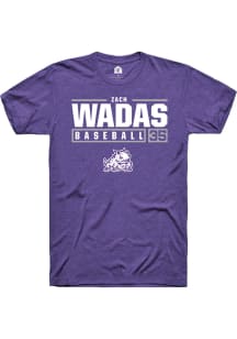 Zach Wadas  TCU Horned Frogs Purple Rally NIL Stacked Box Short Sleeve T Shirt