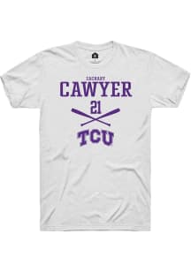 Zachary Cawyer  TCU Horned Frogs White Rally NIL Sport Icon Short Sleeve T Shirt