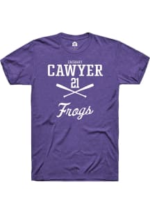 Zachary Cawyer  TCU Horned Frogs Purple Rally NIL Sport Icon Short Sleeve T Shirt
