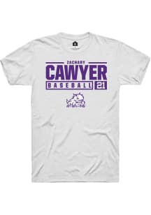 Zachary Cawyer  TCU Horned Frogs White Rally NIL Stacked Box Short Sleeve T Shirt