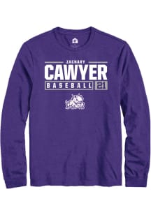 Zachary Cawyer  TCU Horned Frogs Purple Rally NIL Stacked Box Long Sleeve T Shirt
