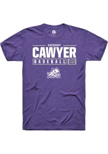 Zachary Cawyer  TCU Horned Frogs Purple Rally NIL Stacked Box Short Sleeve T Shirt