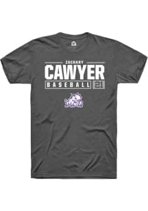 Zachary Cawyer  TCU Horned Frogs Dark Grey Rally NIL Stacked Box Short Sleeve T Shirt