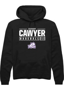 Zachary Cawyer  Rally TCU Horned Frogs Mens Black NIL Stacked Box Long Sleeve Hoodie