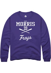 Zack Morris  Rally TCU Horned Frogs Mens Purple NIL Sport Icon Long Sleeve Crew Sweatshirt