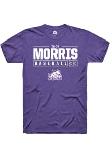 Zack Morris  TCU Horned Frogs Purple Rally NIL Stacked Box Short Sleeve T Shirt