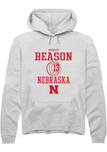 Merritt Beason  Rally Nebraska Cornhuskers Mens White NIL Sport Icon Long Sleeve Hoodie