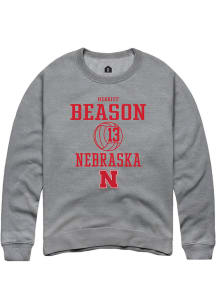 Merritt Beason  Rally Nebraska Cornhuskers Mens Graphite NIL Sport Icon Long Sleeve Crew Sweatsh..