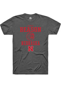 Merritt Beason  Nebraska Cornhuskers Dark Grey Rally NIL Sport Icon Short Sleeve T Shirt