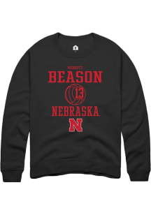 Merritt Beason  Rally Nebraska Cornhuskers Mens Black NIL Sport Icon Long Sleeve Crew Sweatshirt