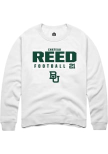 Chateau Reed  Rally Baylor Bears Mens White NIL Stacked Box Long Sleeve Crew Sweatshirt