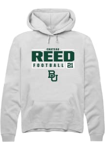 Chateau Reed  Rally Baylor Bears Mens White NIL Stacked Box Long Sleeve Hoodie