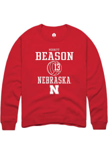 Merritt Beason  Rally Nebraska Cornhuskers Mens Red NIL Sport Icon Long Sleeve Crew Sweatshirt