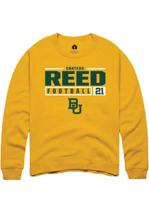 Chateau Reed  Rally Baylor Bears Mens Gold NIL Stacked Box Long Sleeve Crew Sweatshirt