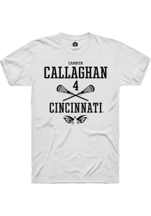 Camryn Callaghan  Cincinnati Bearcats White Rally NIL Sport Icon Short Sleeve T Shirt