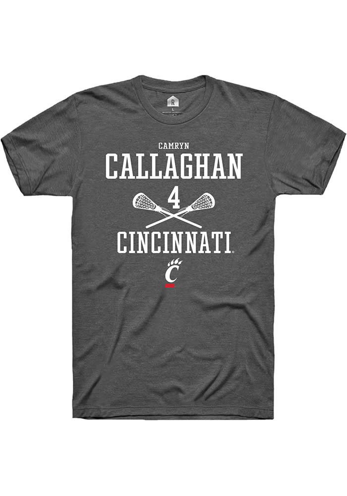 Camryn Callaghan Cincinnati Bearcats Dark Grey Rally NIL Sport Icon Short Sleeve T Shirt