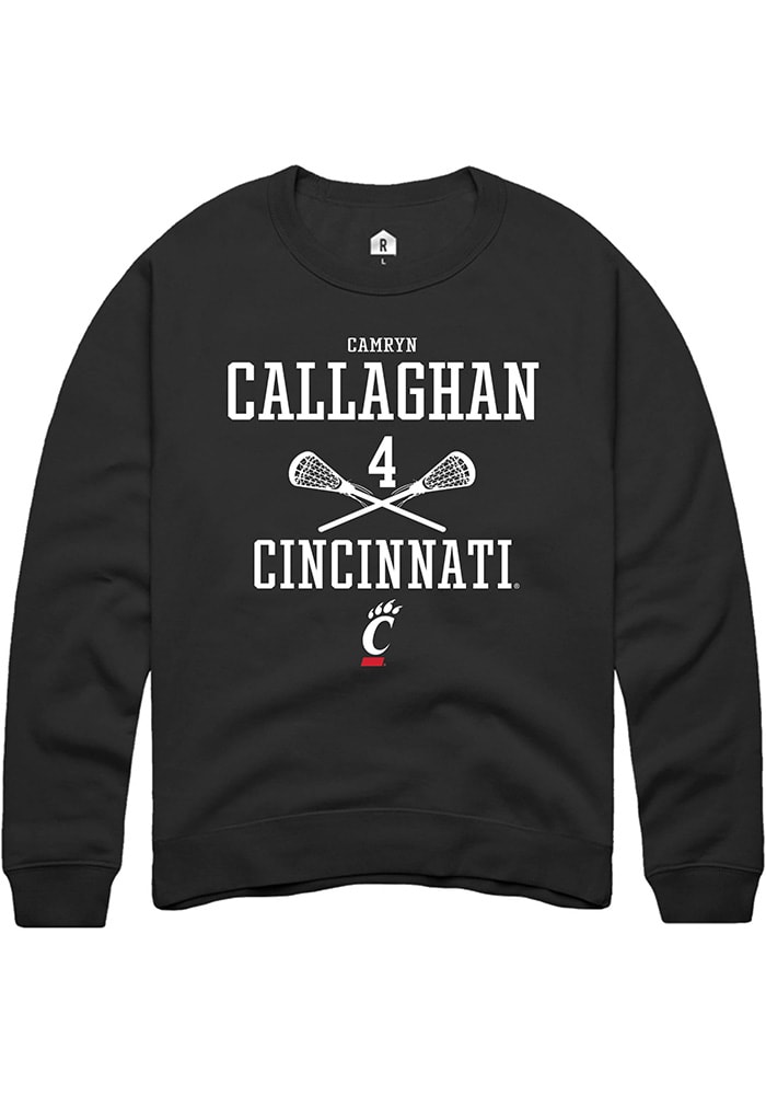 Camryn Callaghan Rally Cincinnati Bearcats Mens Black NIL Sport Icon Long Sleeve Crew Sweatshirt